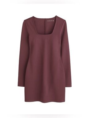 Abercrombie Split-Cuff Ponte Squareneck Mini Dress